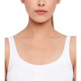 White cotton high-coverage, non-padded, non-wired low impact bra by Enamor (solid)