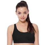 Black cotton high-coverage non-padded low impact bra, Enamor SB06 on model
