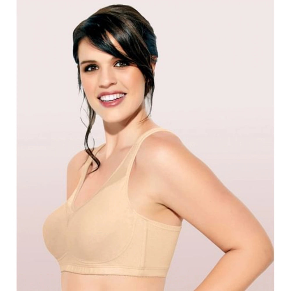 PaleSkin cotton full support bra for women - solid design, non-padded style