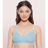 Chambray-Melange cotton everyday non-padded wirefree bra for comfortable wear