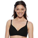 Black cotton t-shirt bra (Enamor A039), non-wired & medium coverage, solid design for women