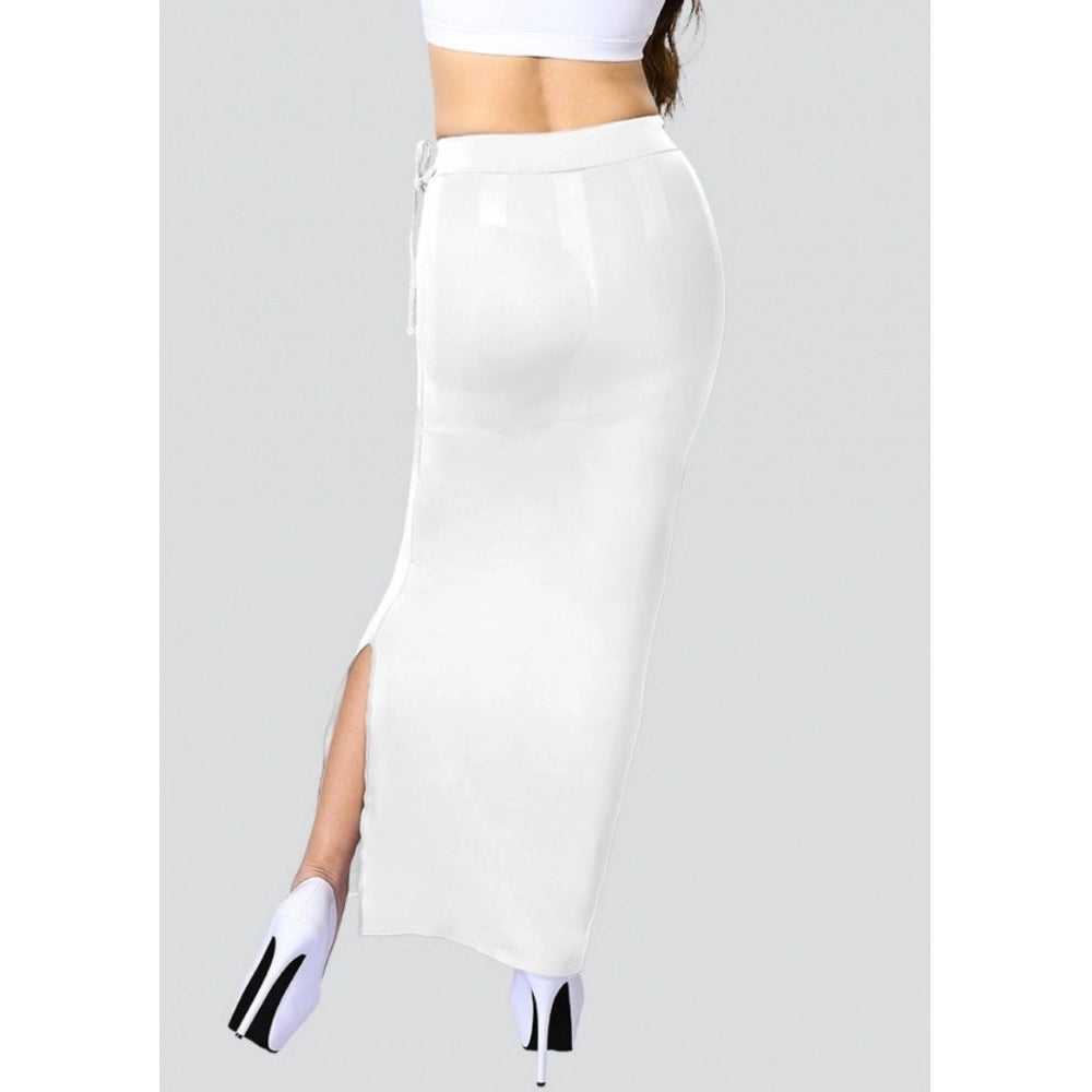 White 4D stretch saree shapewear for women, ideal for traditional attire