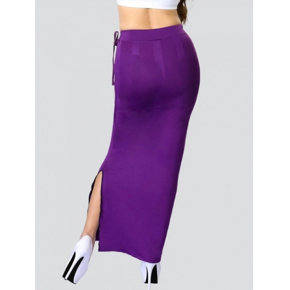Purple 4D stretch saree shapewear for women, solid pattern, enhances silhouette