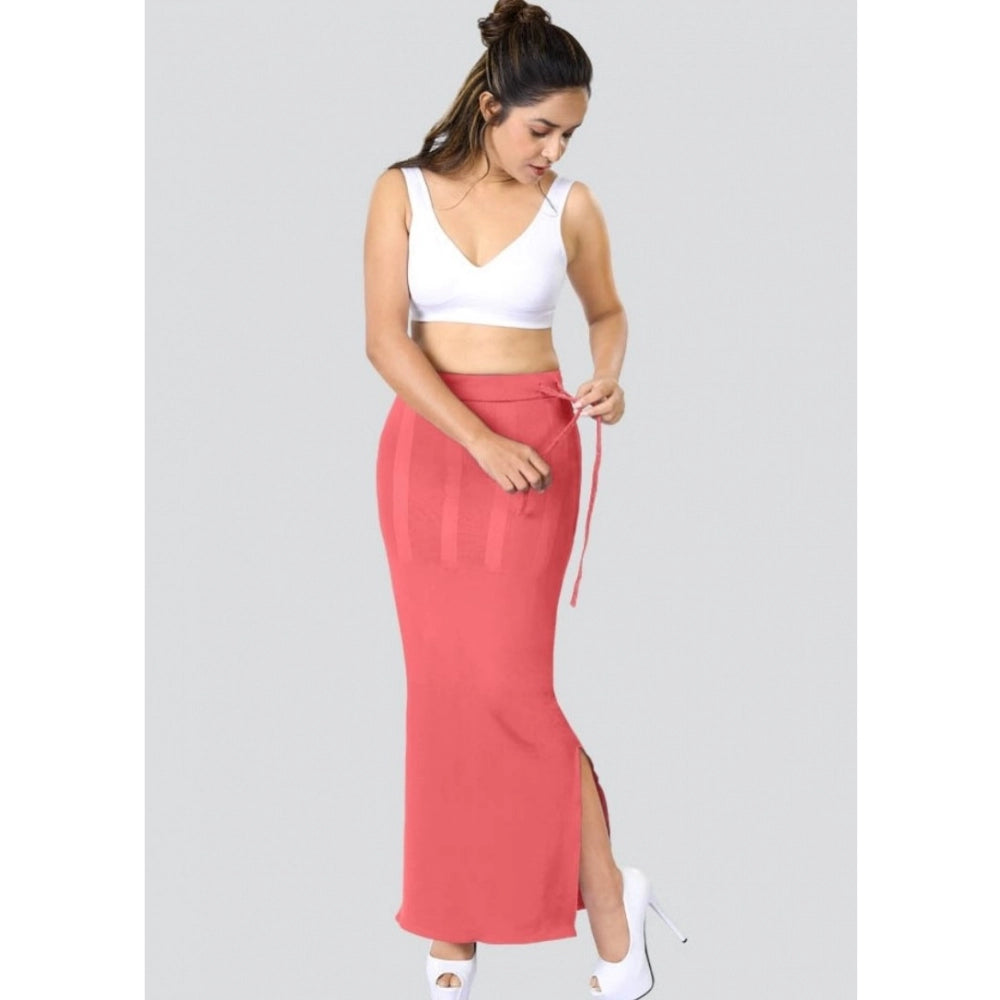 Neon-Pink 4D Stretch Saree Shapewear for women's figure enhancement, solid design