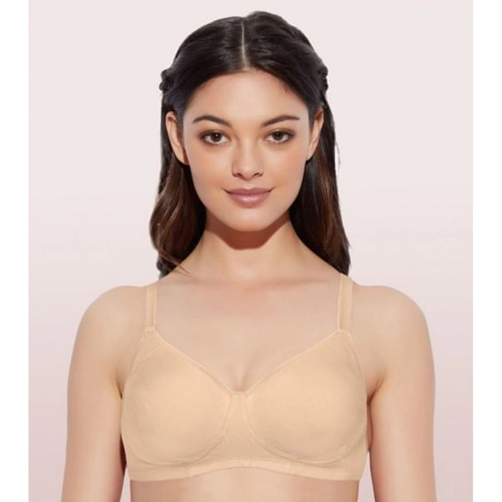 Cotton Enamor A042 women's non-padded, wirefree bra - solid skin color for everyday wear