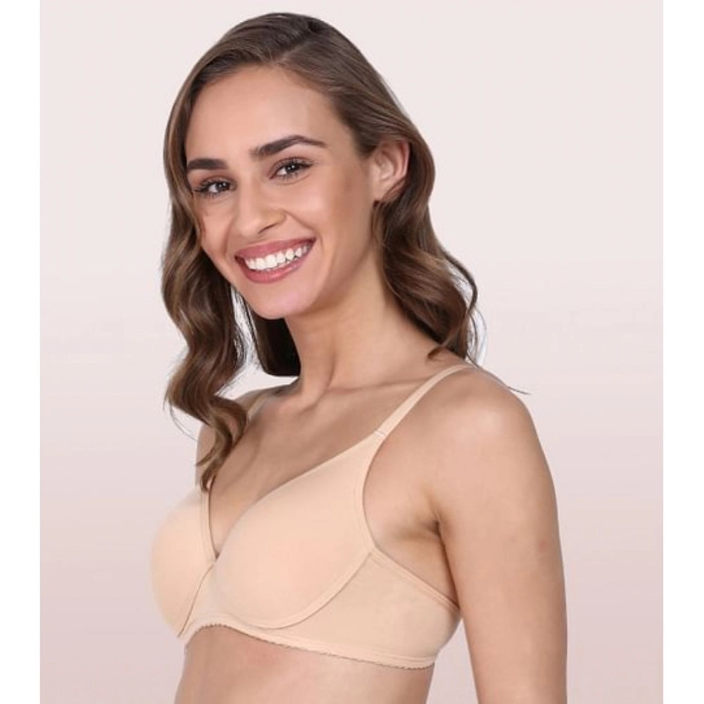 Skin cotton t-shirt bra (non-padded, medium coverage) - Enamor A039