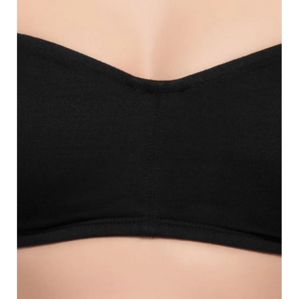 Black cotton strapless bra, Enamor A019 for women without padding on display