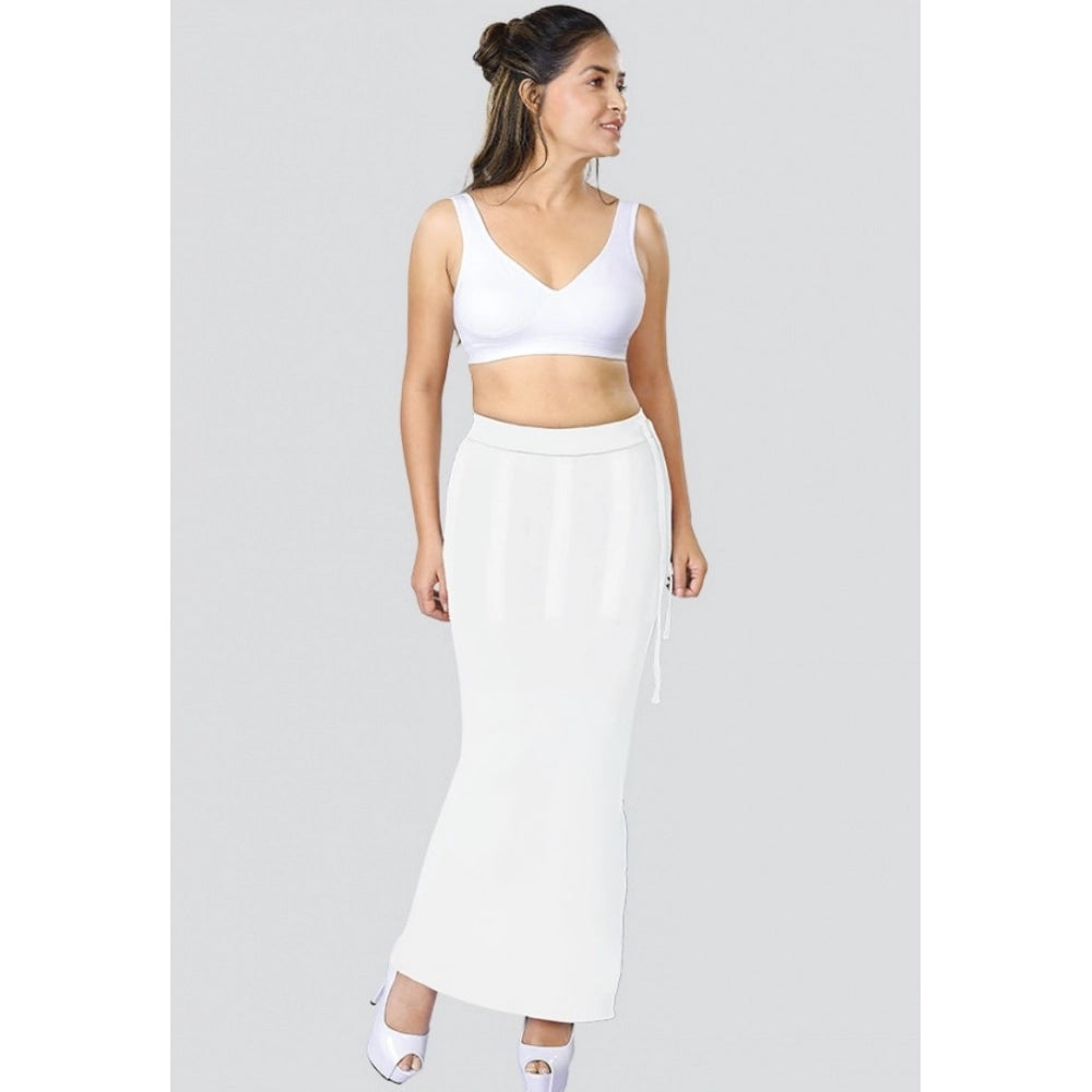 White 4D stretch saree shapewear, comfortable and form-fitting shaper for women's traditional attire