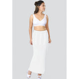 White 4D stretch saree shapewear, comfortable and form-fitting shaper for women's traditional attire
