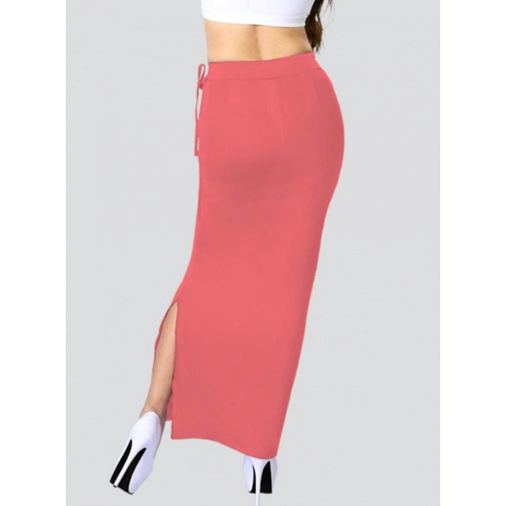 Neon-Pink 4D stretch saree shapewear for women, solid design for contouring