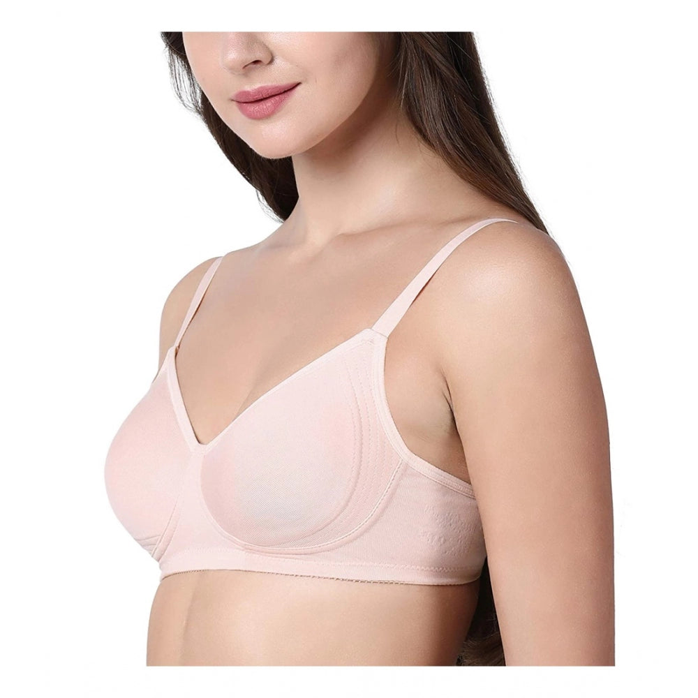 Pearl cotton everyday non-padded wirefree bra for women