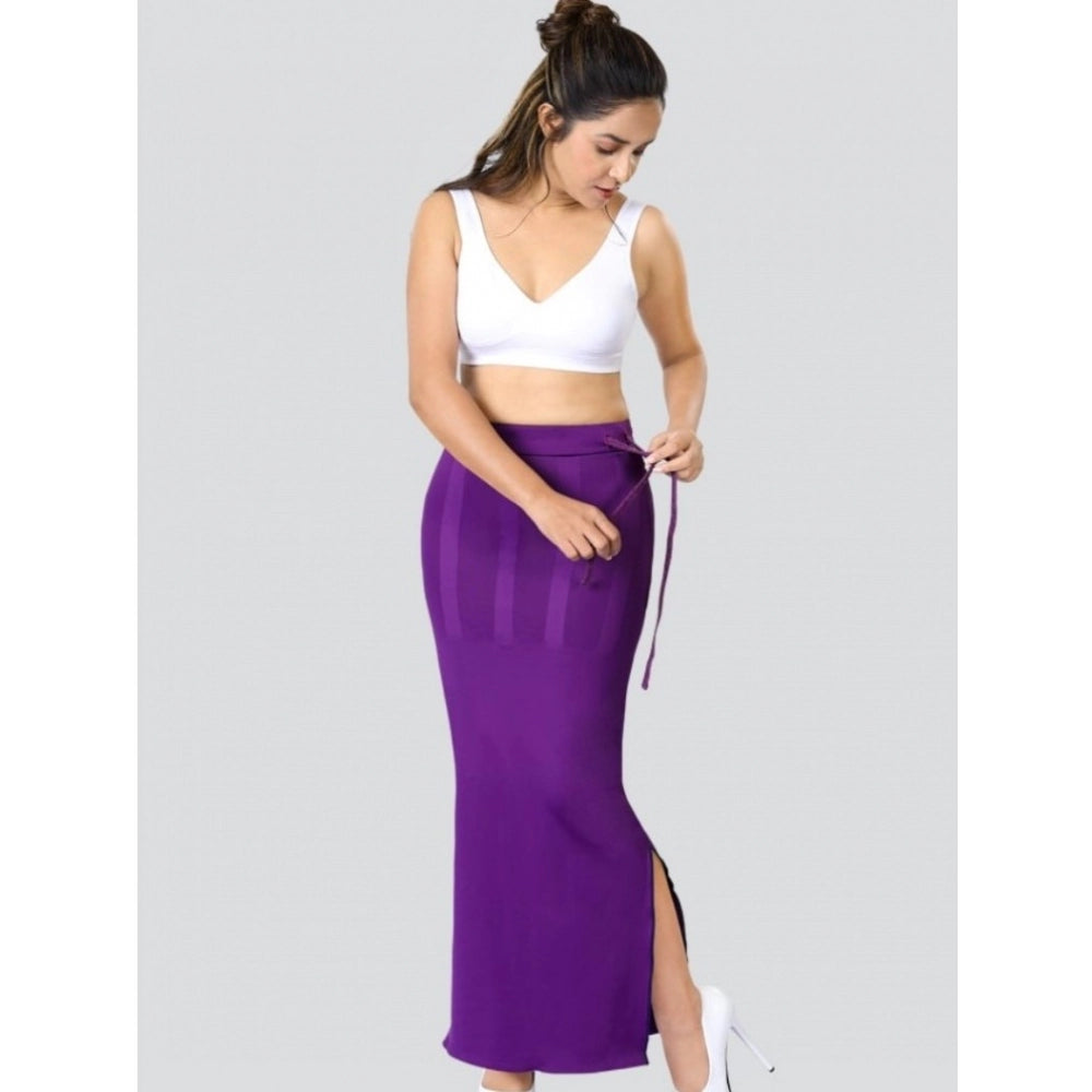 Purple 4D stretch saree shapewear for women, solid pattern, perfect for traditional wear