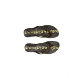 Women's Polyurethane Printed Slip-on Slipper (Brown) - GillKart