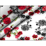 Men's Casual Floral Printed Cotton Blend Unstitched Shirt Fabric 1.6 Mtrs (Red) - GillKart