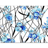 Men's Casual Floral Printed Cotton Blend Unstitched Shirt Fabric 1.6 Mtrs (Blue)