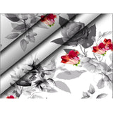 Men's Casual Floral Printed Cotton Blend Unstitched Shirt Fabric 1.6 Mtrs (Red-White) - GillKart