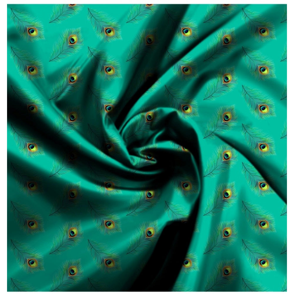 Men's Casual Floral Printed Cotton Blend Unstitched Shirt Fabric 1.6 Mtrs (Green) - GillKart