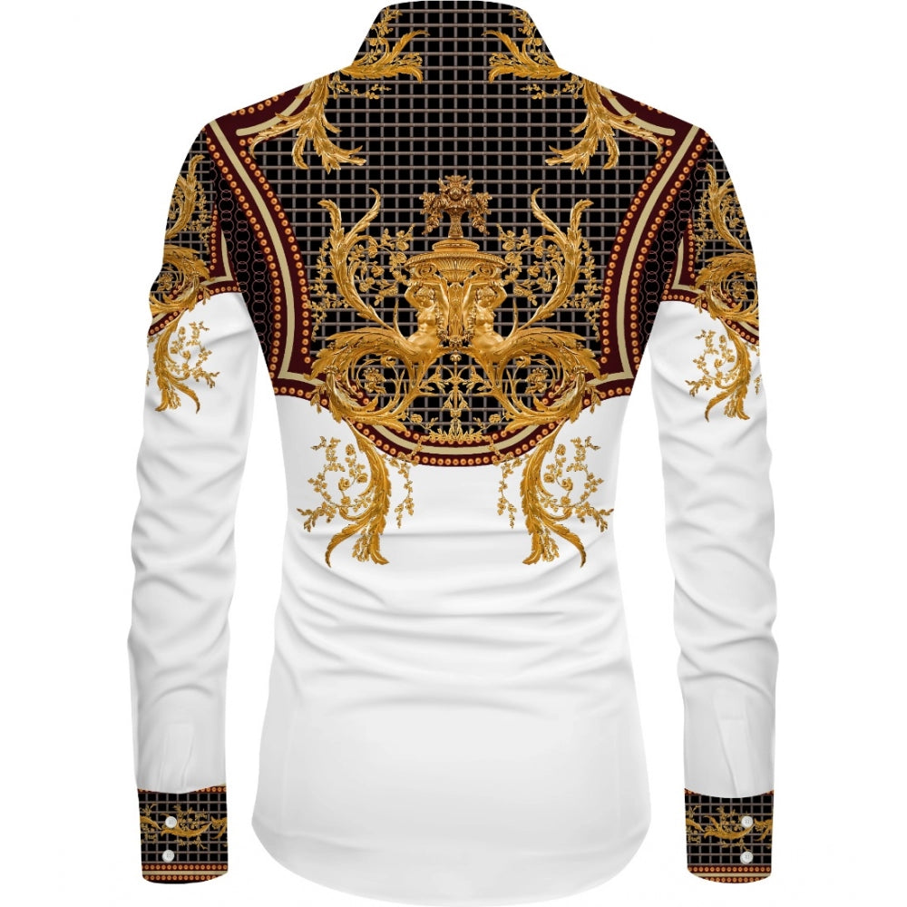 Men's Casual Floral Printed Cotton Blend Unstitched Shirt Fabric 1.6 Mtrs (Multicolor) - GillKart