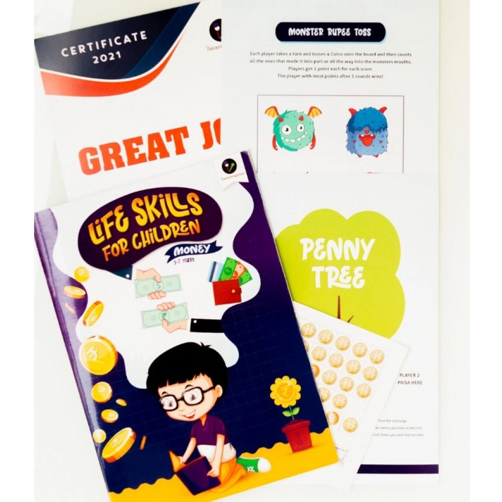 MultiColor paper money book toys, fun financial learning tool for kids, 8.25x11.45 inches