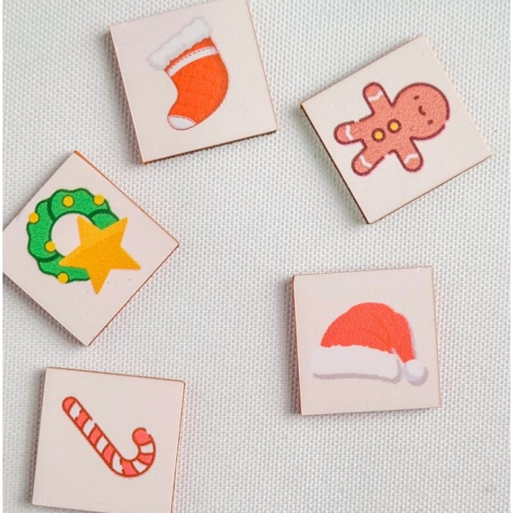 MultiColor wooden festival Christmas puzzle game toys, ideal for family fun and entertainment at 10x10 inches