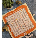MultiColor wooden puzzle game featuring countries' national animals (10x10 inches)