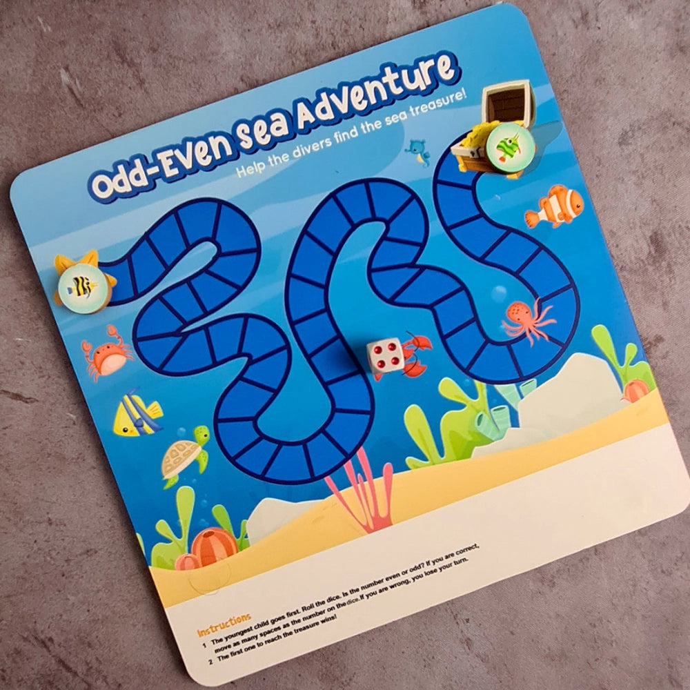 Multi-colored wooden Odd Even game board, perfect for family fun (10x10 inches)
