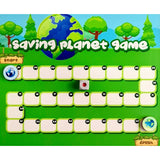 Multi-colored wooden Saving Planet board game for family fun, 10x10 inches