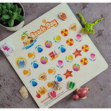 MultiColor wooden beach game board, 10x10 inches for family fun