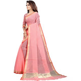 Women's Cotton Silk Checkered Saree With Unstitched Blouse 5.5Mtr (Multicolor)