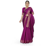 Women's Cotton Silk Self Design Saree With Unstitched Blouse 5.5Mtr (Pink)