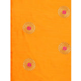 Women's Silk Blend Embroidered Saree With Unstitched Blouse 5.5Mtr (Yellow)