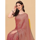 Women's Silk Blend Embellished Saree With Unstitched Blouse 5.5Mtr (Maroon)