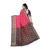 Women's Jacquard Woven Saree With Unstitched Blouse 5.5Mtr (Multicolor)