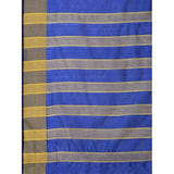 Women's Cotton Silk Striped Saree With Unstitched Blouse 5.5Mtr (Multicolor)
