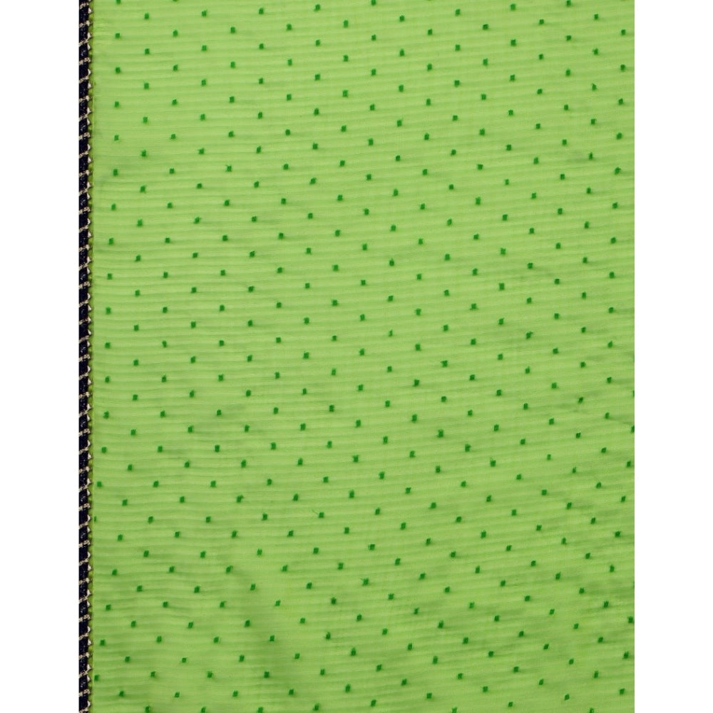 Women's Silk Blend Embellished Saree With Unstitched Blouse 5.5Mtr (Green) - GillKart