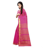 Women's Jacquard Woven Saree With Unstitched Blouse 5.5Mtr (Pink)