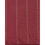 Women's Silk Blend Checkered Saree With Unstitched Blouse 5.5Mtr (Red)