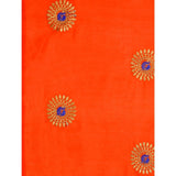 Women's Silk Blend Embroidered Saree With Unstitched Blouse 5.5Mtr (Orange)