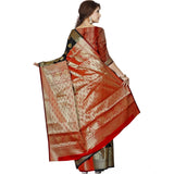 Women's Jacquard Woven Saree With Unstitched Blouse 5.5Mtr (Black)