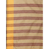 Women's Cotton Silk Striped Saree With Unstitched Blouse 5.5Mtr (Cream)