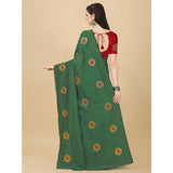 Women's Silk Blend Embroidered Saree With Unstitched Blouse 5.5Mtr (Light Green)