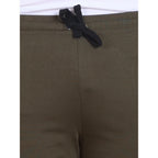 Olive striped cotton casual men's above-knee shorts - versatile summer wear