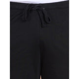 Men's Casual Cotton Striped Above knee Shorts (Black)