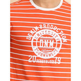 Men's Casual Cotton Printed Round Neck Half Sleeve T-Shirt (Rust)