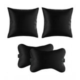 Black polyester solid car pillows (12x12in), set of 6 for comfortable driving