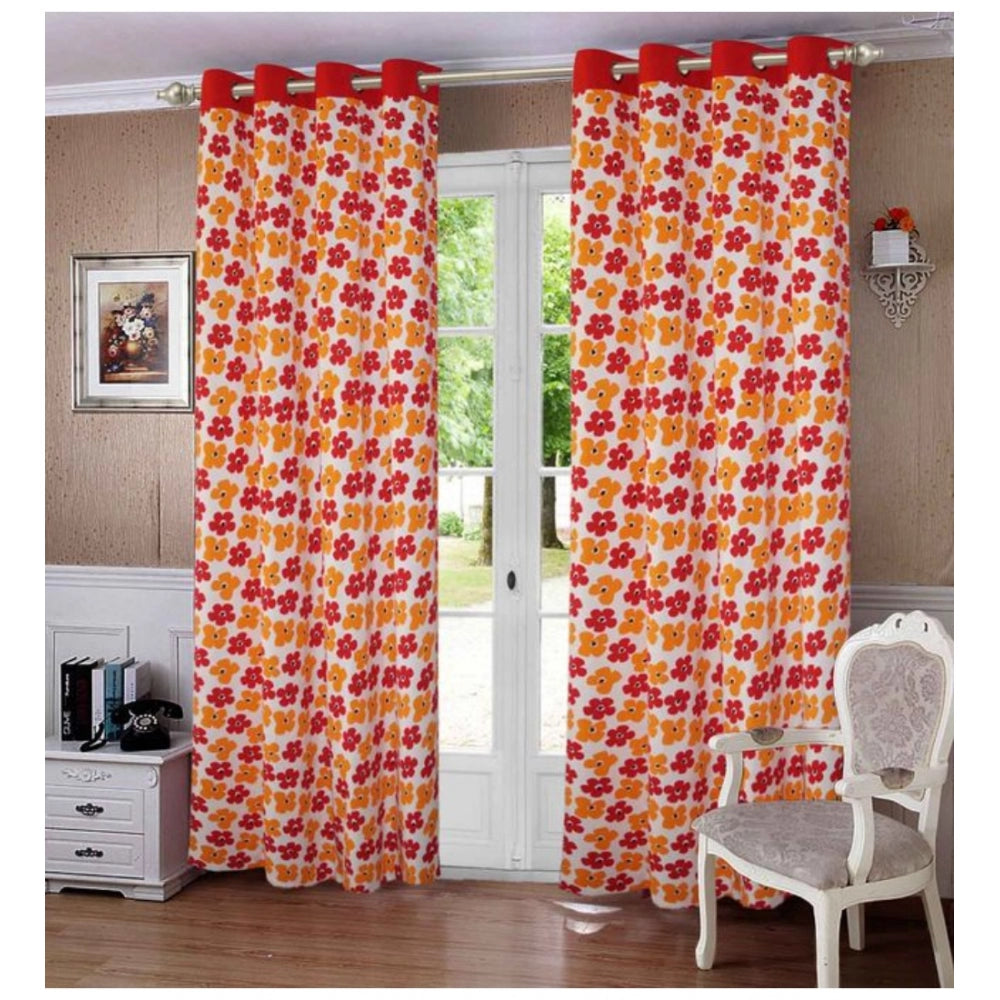 Cotton Printed Curtains (Multicolor, Size: 54x90 In) - GillKart