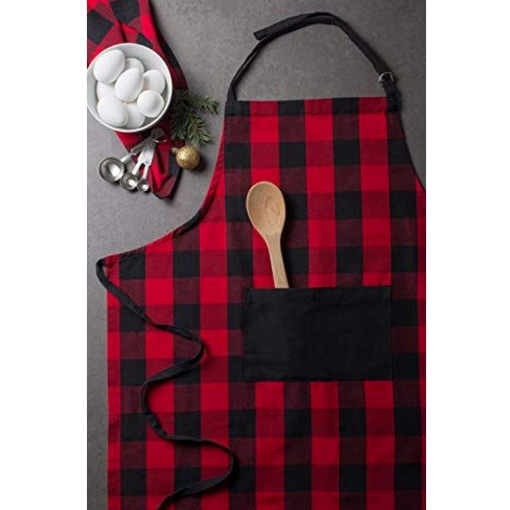 Cotton Printed Aprons (Red, Size: 28x32 In) - GillKart