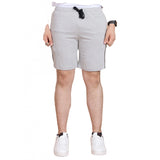 Men's Casual Cotton Striped Above knee Shorts (Greymelange)