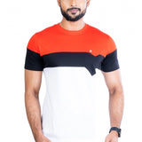 Men's Casual Cotton Printed Round Neck Half Sleeve T-Shirt (Red)