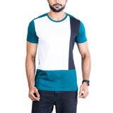 Men's Casual Cotton Printed Round Neck Half Sleeve T-Shirt (Green)